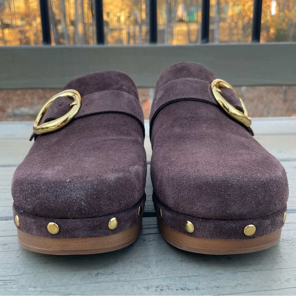 NWOB Vince Camuto Canzenee Sherpa Clogs in Rootbeer Suede size 9 - Picture 5 of 16